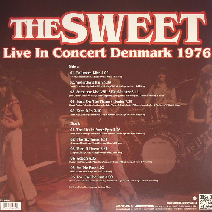 SWEET, The - Live In Concert: Denmark 1976