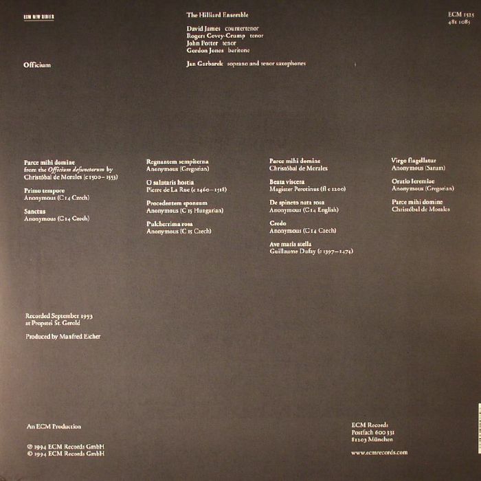 GARBAREK, Jan/THE HILLIARD ENSEMBLE - Officium