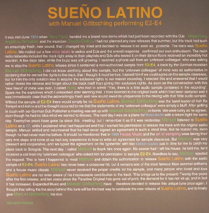 SUENO LATINO with MANUEL GOTTSCHING - Sueno Latino With Manuel Gottsching Performing E2 E4