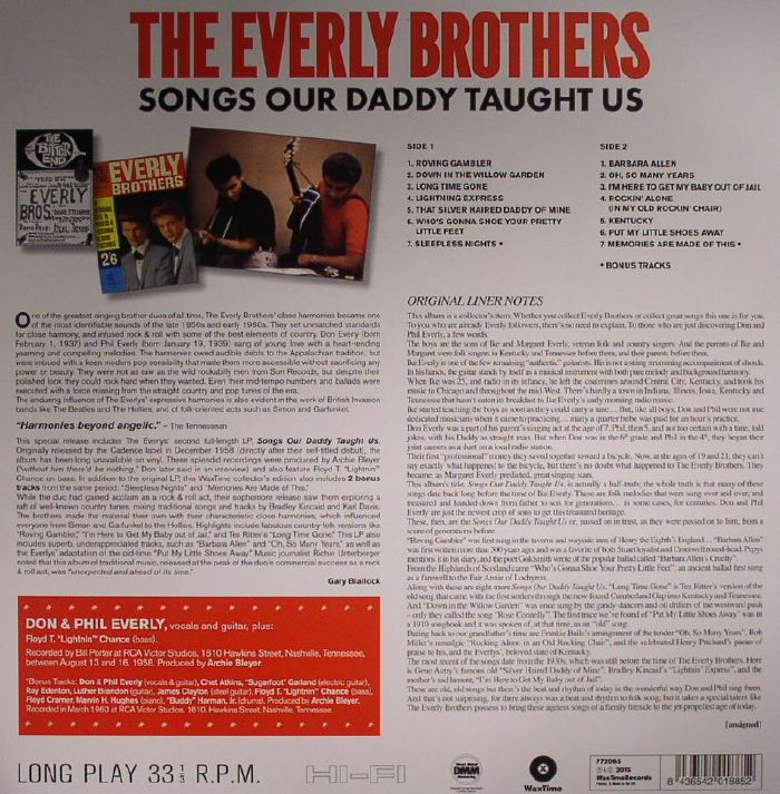 EVERLY BROTHERS, The - Songs Our Daddy Taught Us