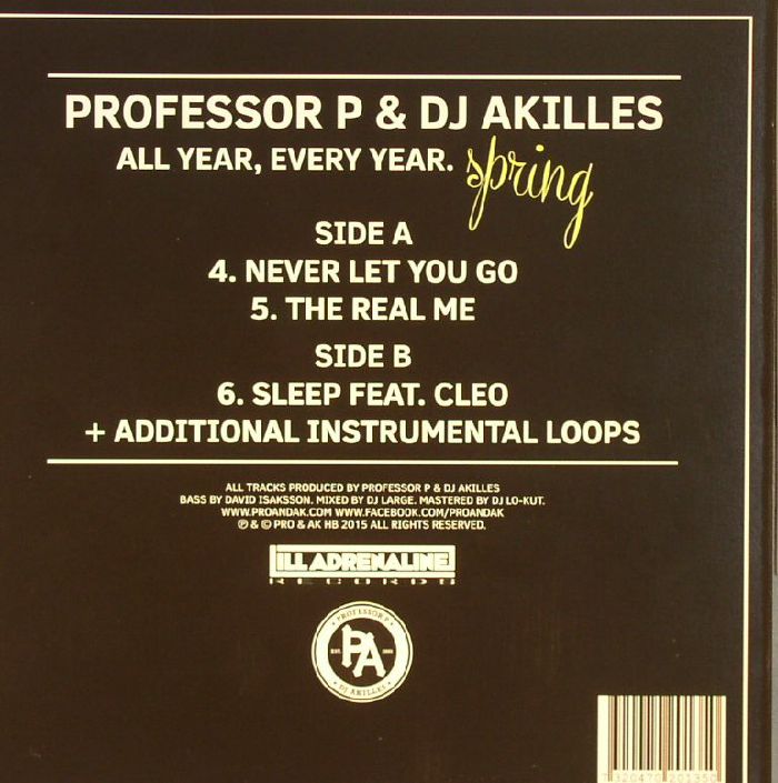PROFESSOR P/DJ AKILLES - All Year Every Year: Spring