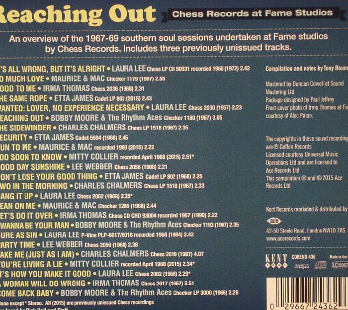 VARIOUS - Reaching Out: Chess Records At Fame Studios