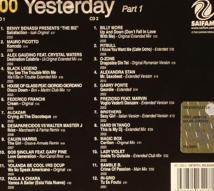 VARIOUS - Yesterday 00 Part 1