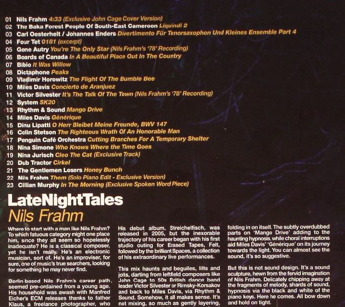FRAHM, Nils/VARIOUS - Late Night Tales