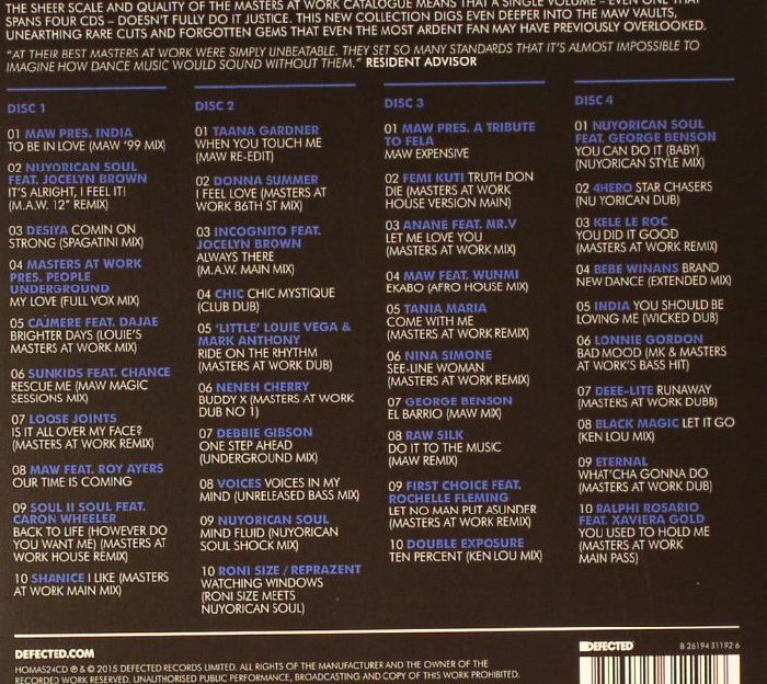 MASTERS AT WORK/VARIOUS - Defected Presents House Masters: Masters At Work Volume Two