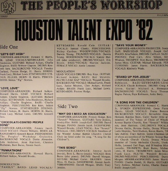 PEOPLE'S WORKSHOP, The - Houston Talent Expo '82