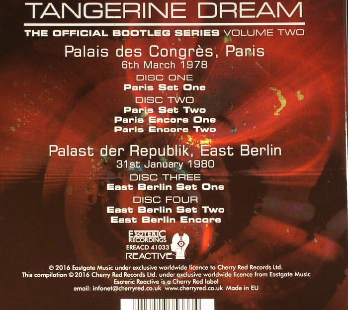 TANGERINE DREAM The Official Bootleg Series Volume Two Palais Des
