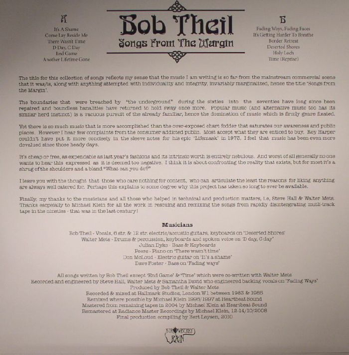 THEIL, Bob - Songs From The Margin