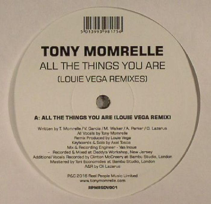 MOMRELLE, Tony - All The Things You Are (Louie Vega remixes) (Record Store Day 2016)