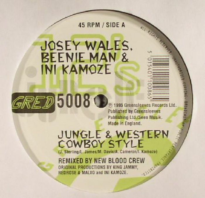 WALES, Josey/BEENIE MAN/INI KAMOZE - Jungle & Western Cowboy Style (warehouse find: slight sleeve wear)