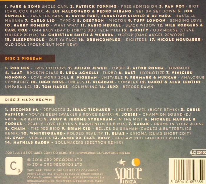 CARL COX/PIG&DAN/MARK BROWN/VARIOUS - The Club Of 27: Space Ibiza 1989 - 2016