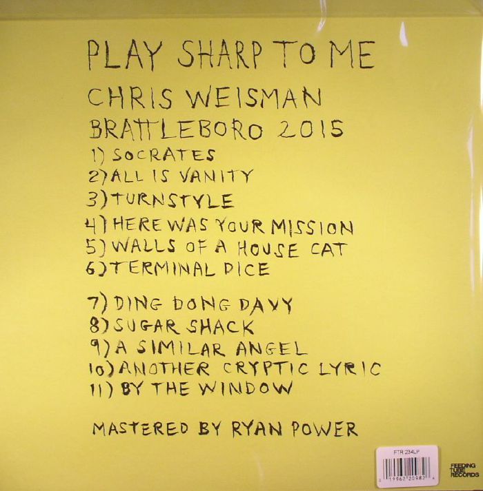 WEISMAN, Chris - Play Sharp To Me
