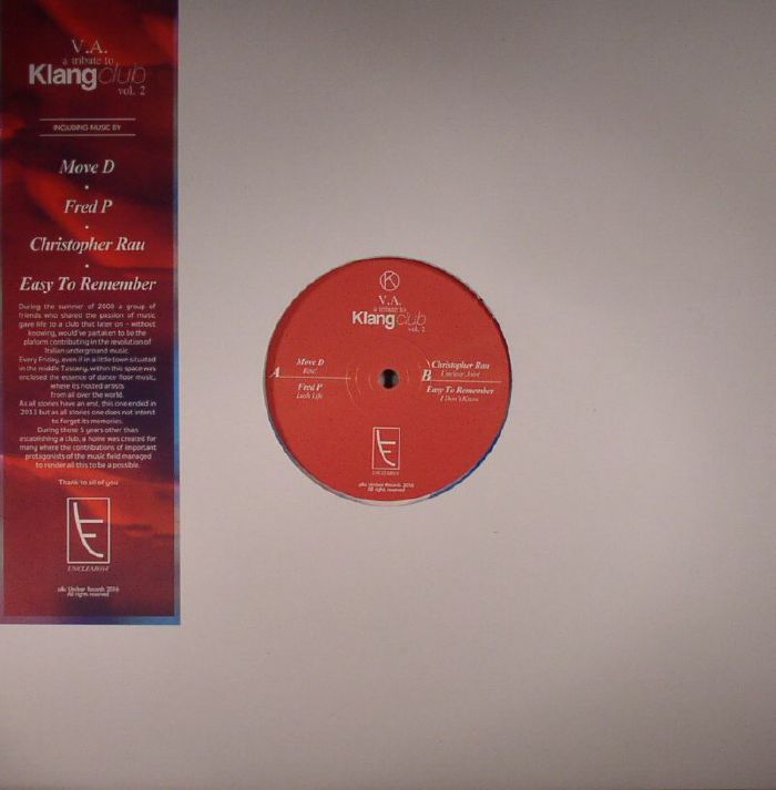 MOVE D/FRED P/CHRISTOPHER RAU/EASY TO REMEMBER - A Tribute To Klang Club Vol 2