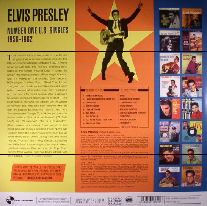 Elvis PRESLEY Number One US Singles 1956 62 vinyl at Juno Records.