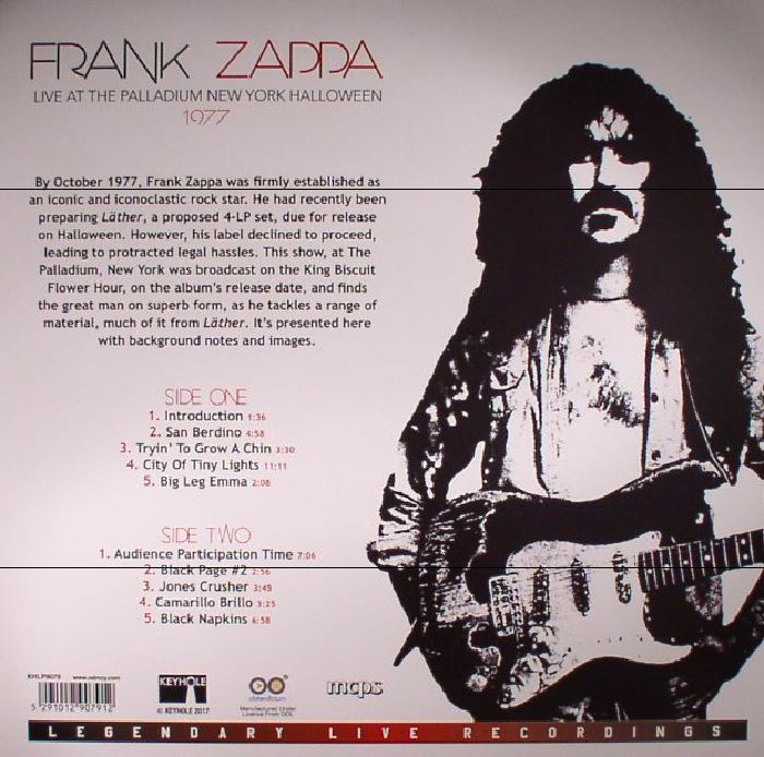 Frank ZAPPA Live At The Palladium New York Halloween 1977 vinyl at Juno ...