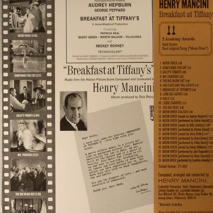 Henry Mancini Breakfast At Tiffany S Soundtrack Vinyl At