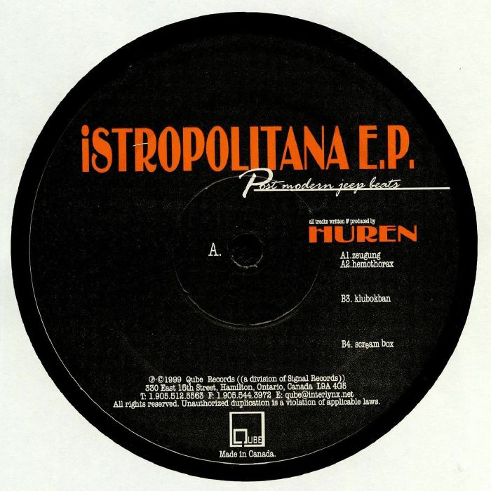 HUREN - Istropolitana EP: Post Modern Jeep Beats (warehouse find, slight sleeve wear)