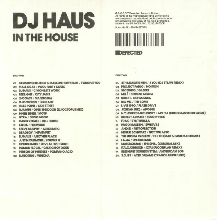 DJ HAUS/VARIOUS - Defected Presents DJ Haus In The House
