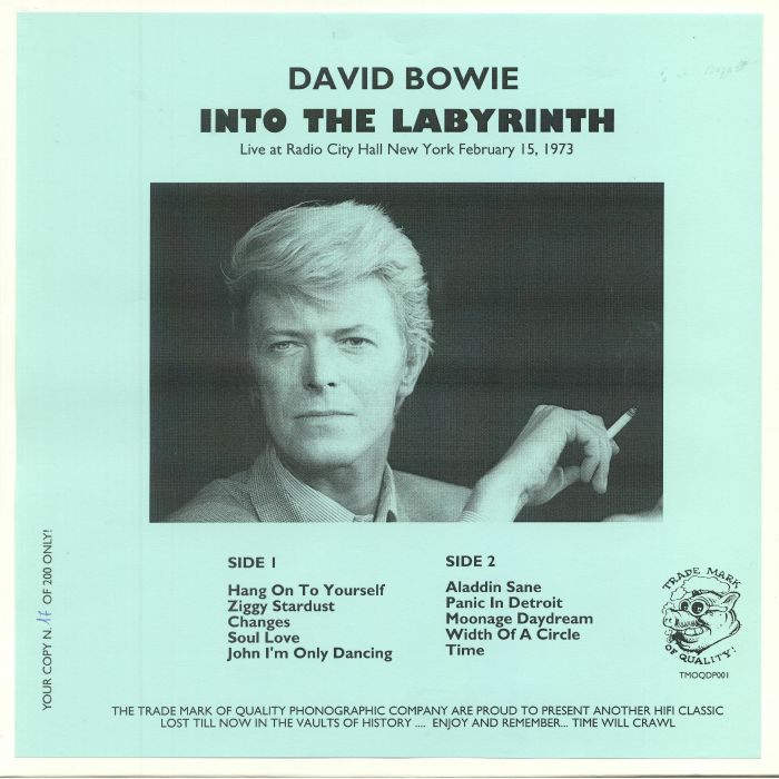 BOWIE, David - Into The Labyrinth: Live At Radio City Hall New York 1973