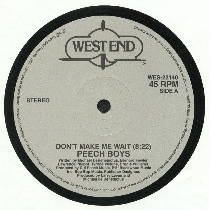 PEECH BOYS - Don't Make Me Wait (reissue)