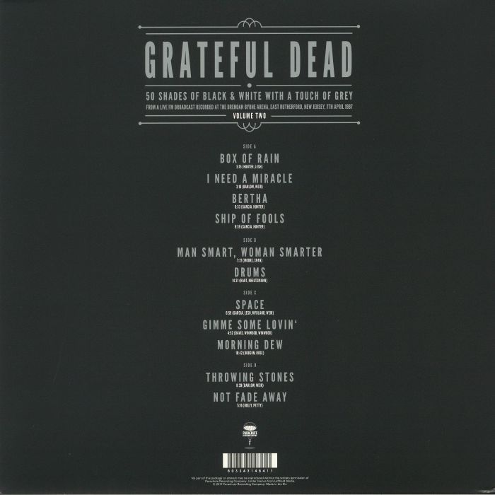 Grateful Dead 50 Shades Of Black White With A Touch Of Grey Volume Grateful Dead 50 Shades Of Black White With A Touch Of Grey Volume