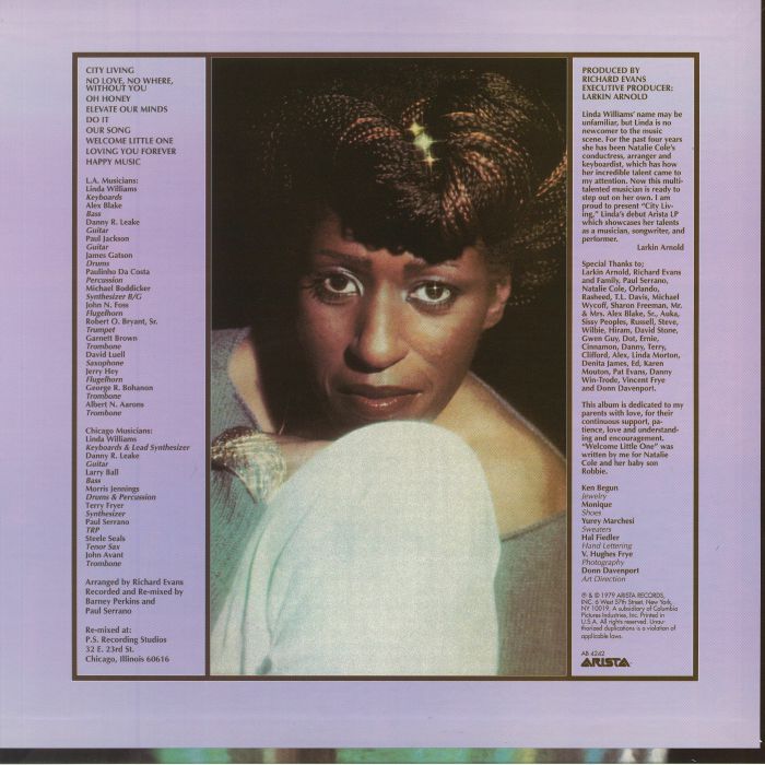 Linda Williams – City Living Linda Williams – City Living – Vinyl (Terre Haute Pressing