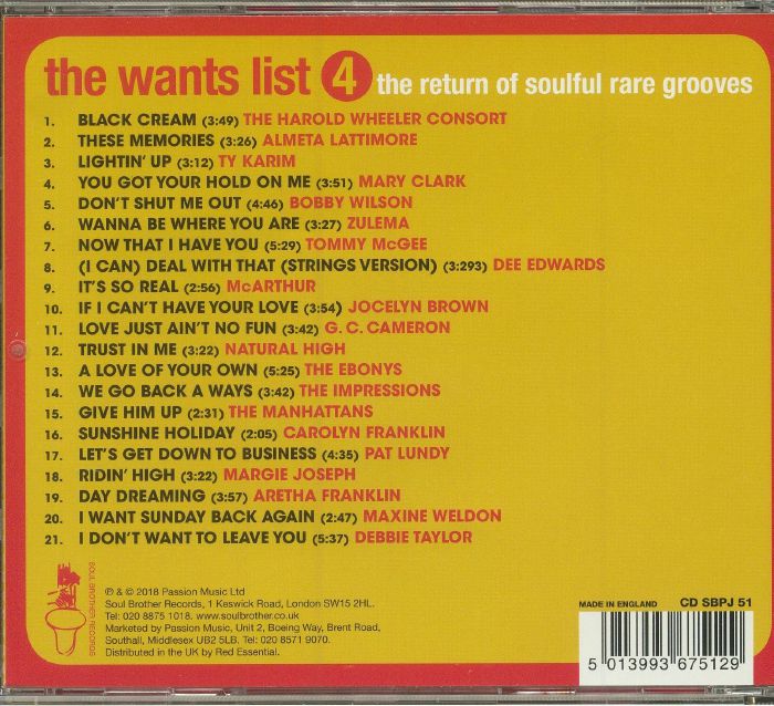 VARIOUS The Wants List Vol 4 The Return Of The Soulful Rare Grooves various-the-wants-list-vol-4-the-return-of-the-soulful-rare-grooves