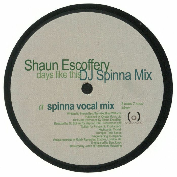 ESCOFFERY, Shaun - Days Like This (DJ Spinna Mix) (Record Store Day 2018)