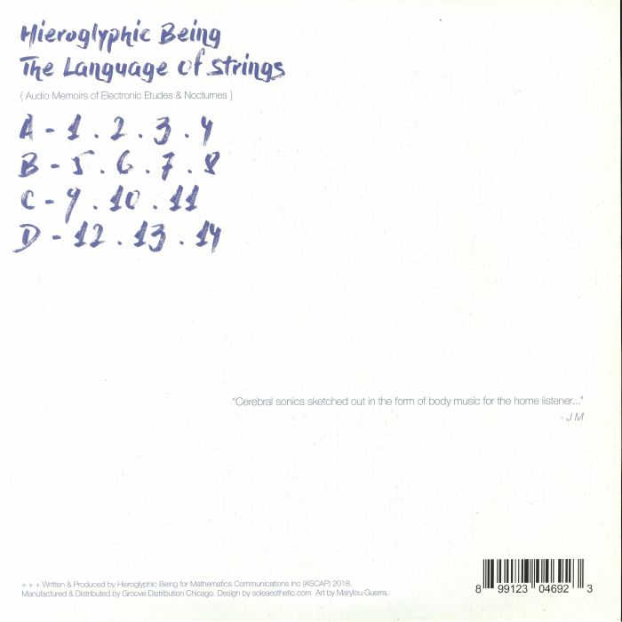 HIEROGLYPHIC BEING - The Language Of Strings: Audio Memoirs Of Electronic Etudes & Nocturnes