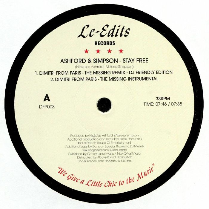 ASHFORD & SIMPSON - Stay Free (Dimitri From Paris remixes)