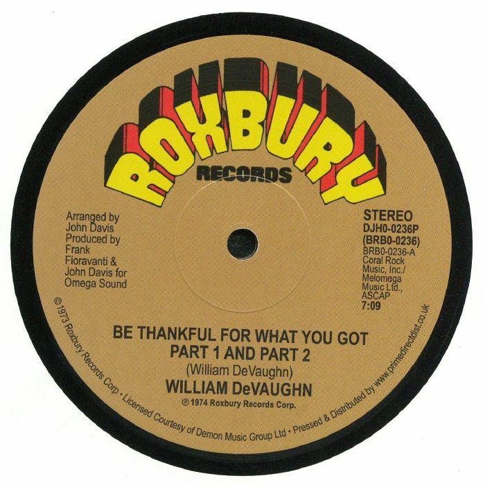 DeVAUGHN, William - Be Thankful For What You Got