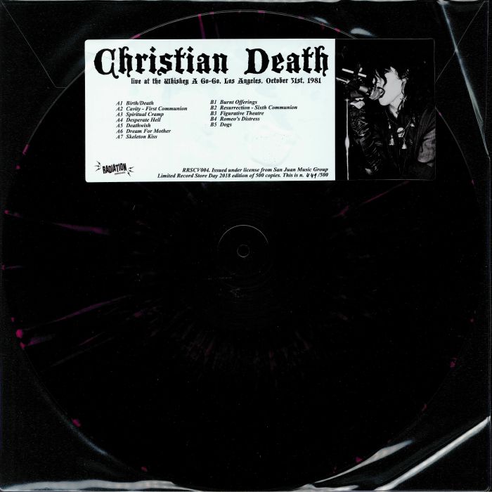CHRISTIAN DEATH - Live At The Whiskey A Go Go Los Angeles October 31st 1981 (reissue)
