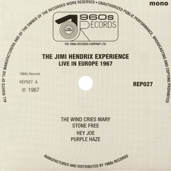 JIMI HENDRIX EXPERIENCE, The - Live In Europe 1967 (mono)