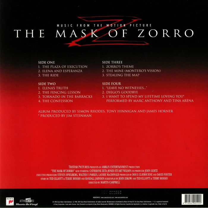 HORNER, James/VARIOUS - Mask Of Zorro (Soundtrack)