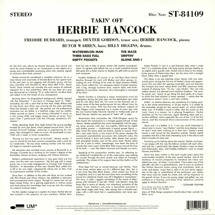 HANCOCK, Herbie - Takin' Off (reissue)