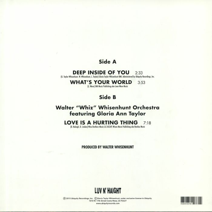 TAYLOR, Gloria Ann/WALTER WHISENHUNT'S ORCHESTRA - Deep Inside You (reissue)