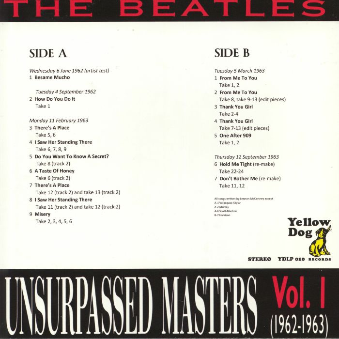The BEATLES - Unsurpassed Masters Vol 1 (1962-1963) レコード at