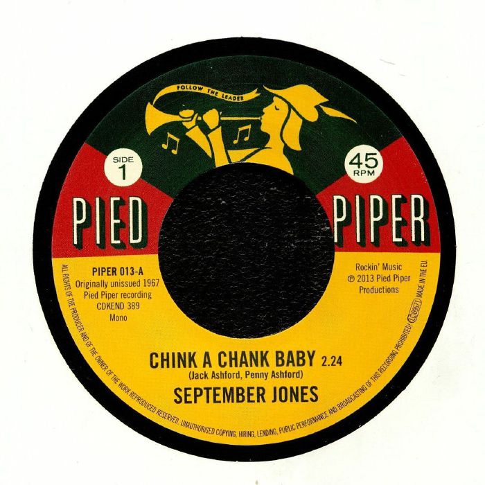 SEPTEMBER JONES/THE PIED PIPER PLAYERS - Chink A Chank Baby