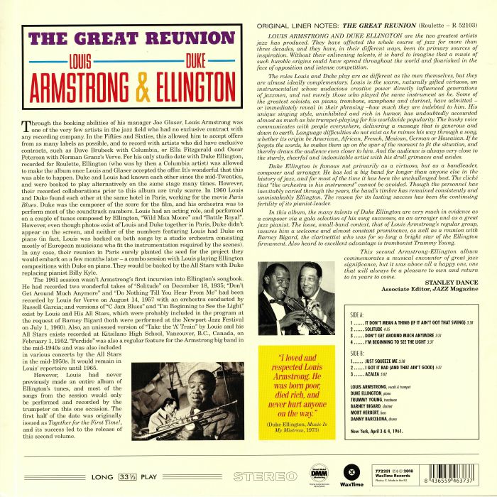 ARMSTRONG, Louis/DUKE ELLINGTON - The Great Reunion (remastered) - Vinyl (LP) | eBay