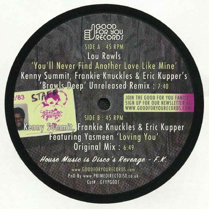 RAWLS, Lou/KENNY SUMMIT/FRANKIE KNUCKLES/ERIC KUPPER - You'll Never Find Another Love Like Mine