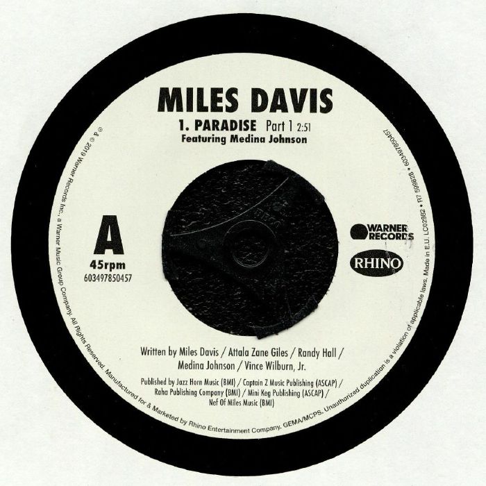 DAVIS, Miles feat MEDINA JOHNSON - Paradise
