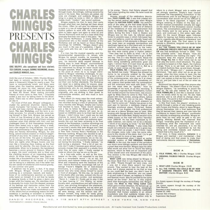 MINGUS, Charles - Presents Charles Mingus (mono)