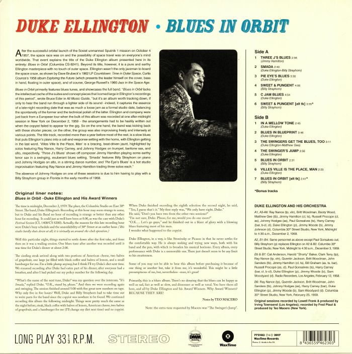 ELLINGTON, Duke Blues In Orbit Vinyl (limited 180 gram audiophile