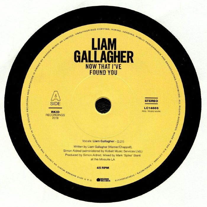 GALLAGHER, Liam - Now That I've Found You