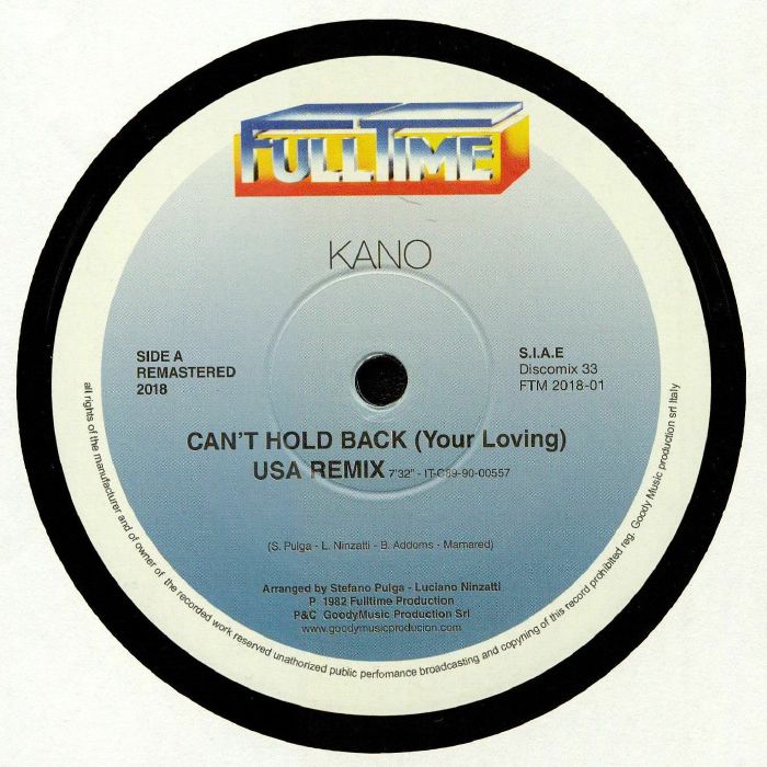 KANO/JIMMY ROSS - Can't Hold Back (Your Loving) (reissue)