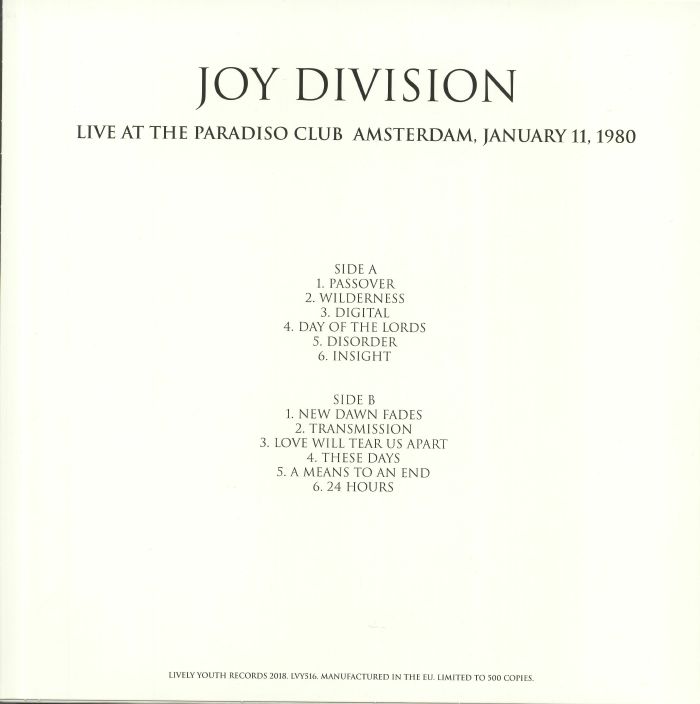 Joy Division Day Of The Lords Tab