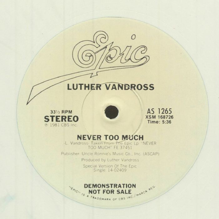 VANDROSS, Luther - Never Too Much (reissue)