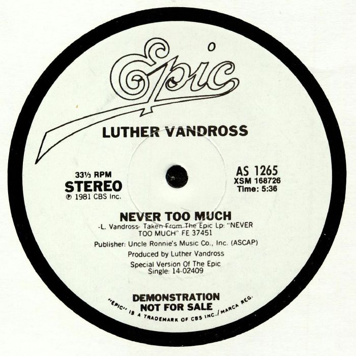 VANDROSS, Luther - Never Too Much (reissue)