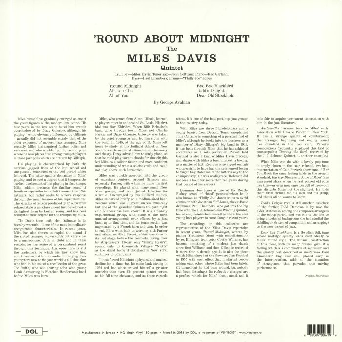 Miles DAVIS Round About Midnight (reissue) Vinyl at Juno Records.
