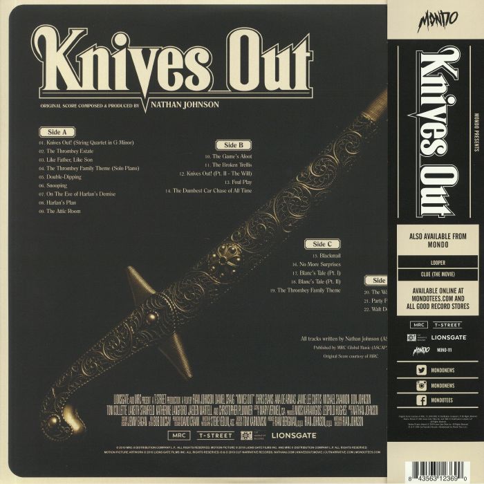 JOHNSON, Nathan Knives Out (Soundtrack) Vinyl at Juno Records.